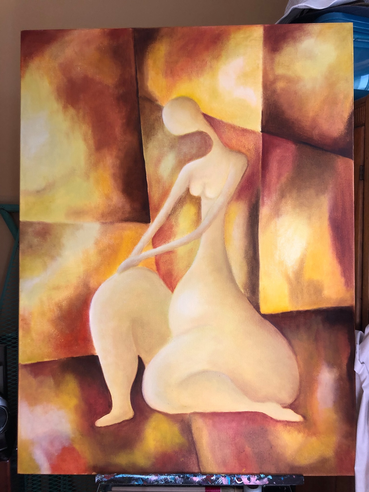 Peinture L'Éveil Doré - Création Lyze