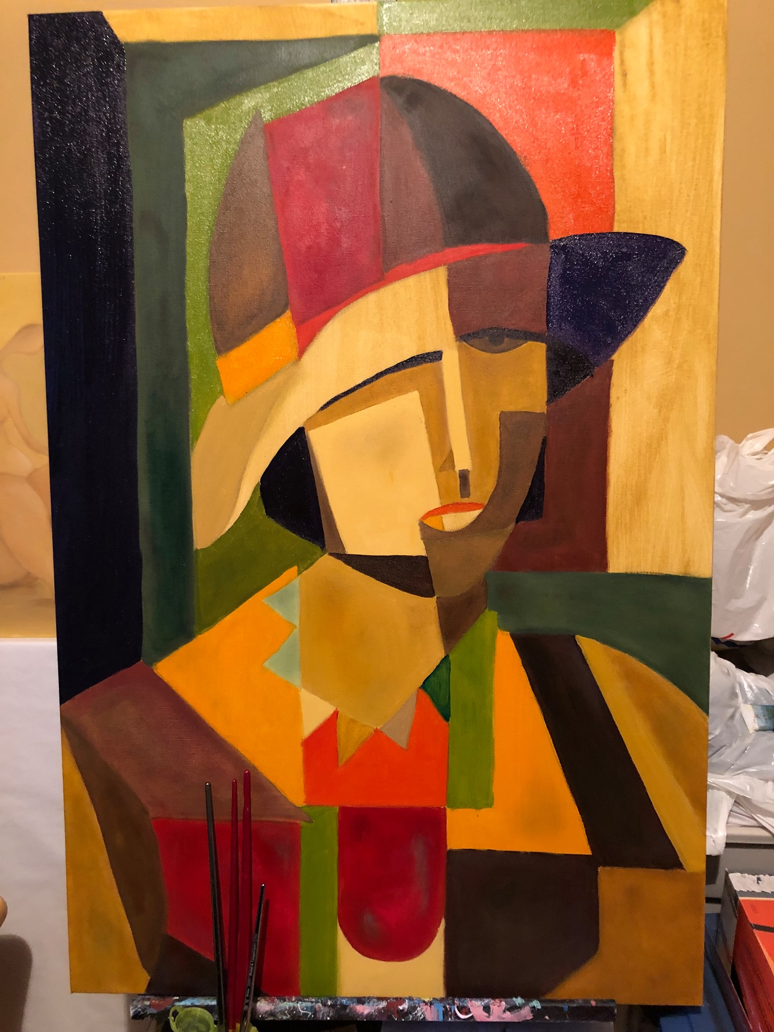 Peinture L'Arlequin Géométrique - Création Lyze